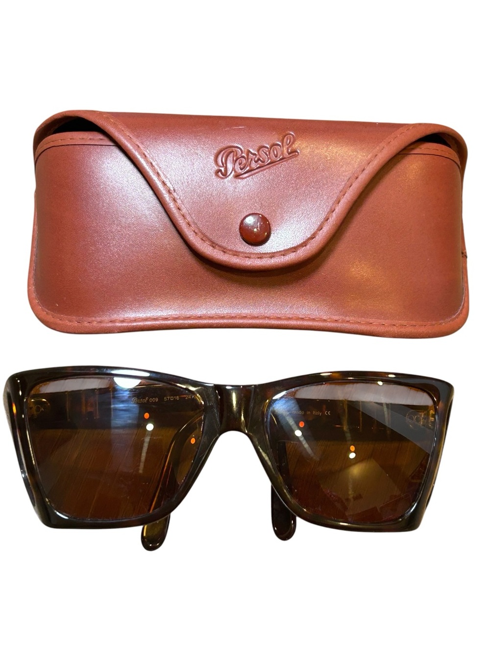 PERSOL 009 24/33 BROWN OVERSIZED WRAP EYEGLASSES FRAMES ITALY READ VINTAGE